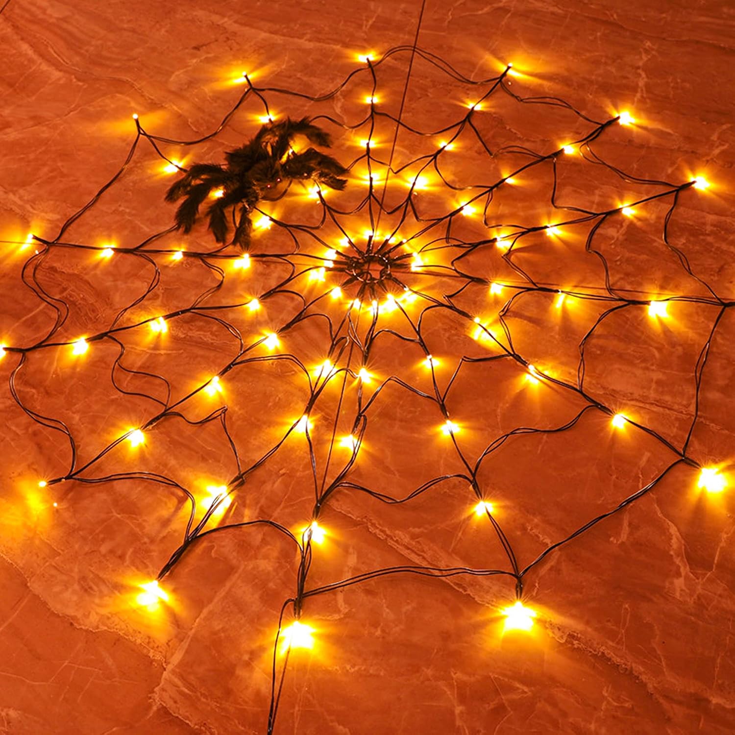 Halloween Led String Lights Orange - 1-4PCS Halloween Spider Web LED String