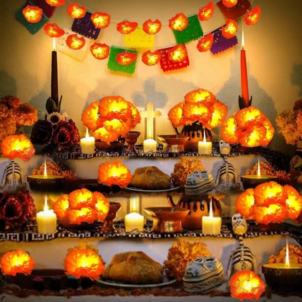 Marigold Flower LED String Lig - огляд і ціна Halloween Led String Lights Orange