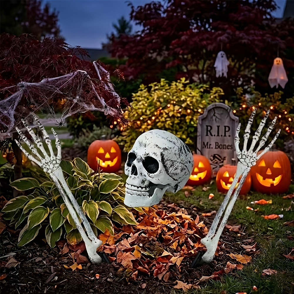 3PCS Halloween Yard Decor Set  - огляд і ціна Halloween Skeleton Decoration