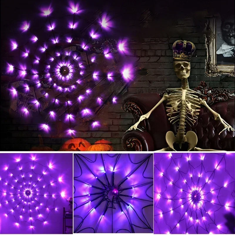 1-4PCS Halloween Spider Web LE - огляд і ціна Halloween Led String Lights Orange