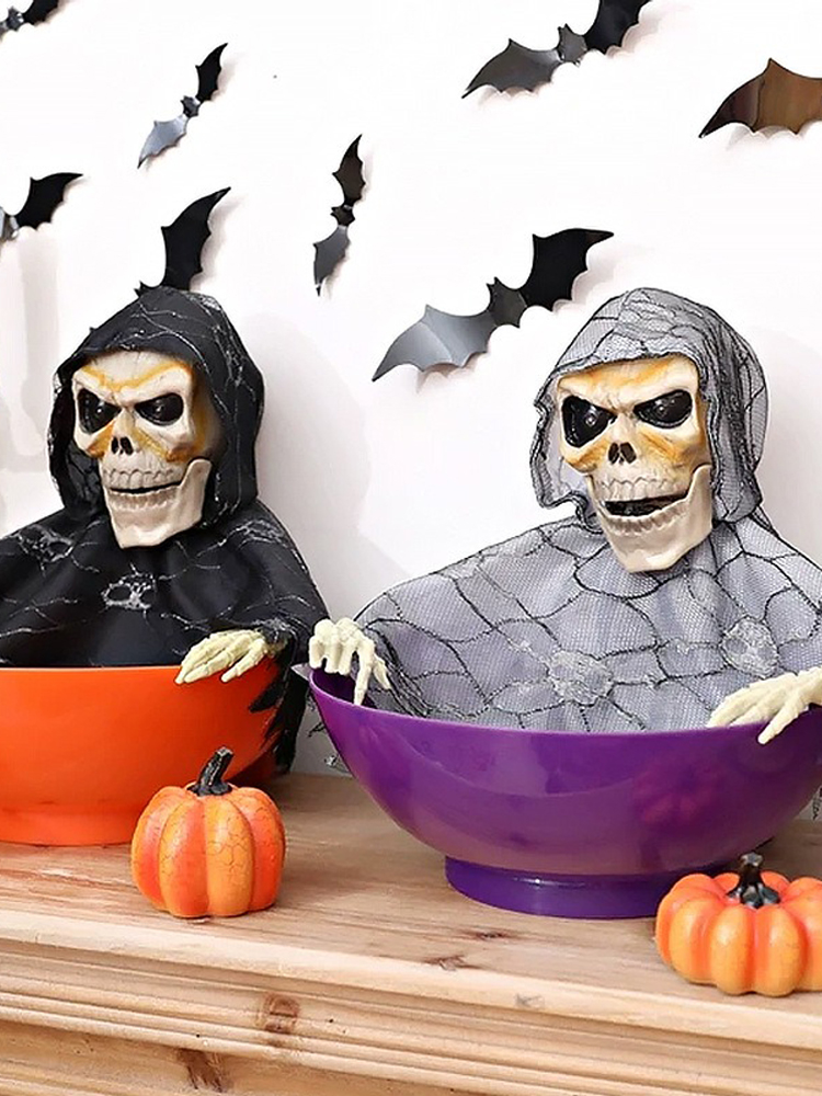 Grim Reaper Candy Bowl Holder  - огляд і ціна Halloween Skeleton Decoration