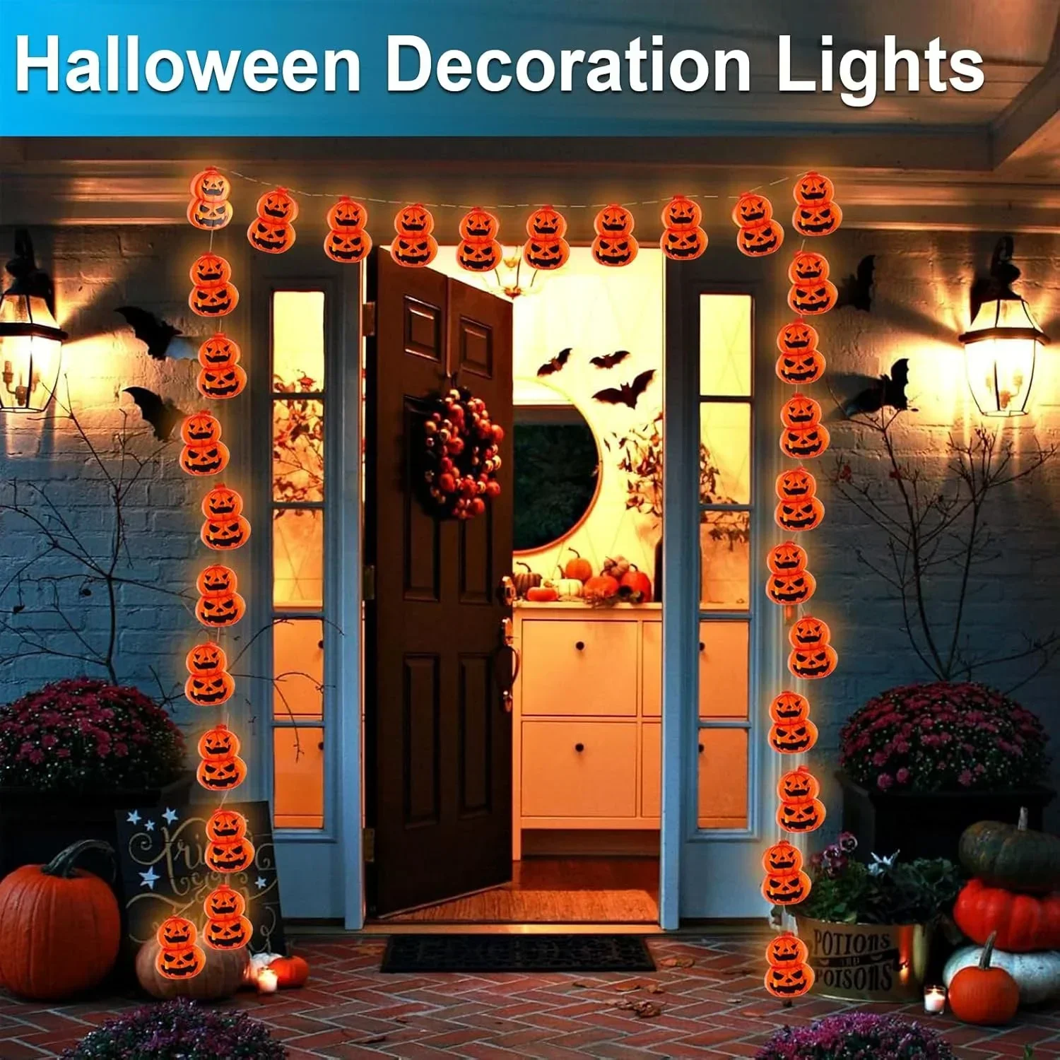 Jack O Lantern String Lights,  - огляд і ціна Halloween Led String Lights Orange