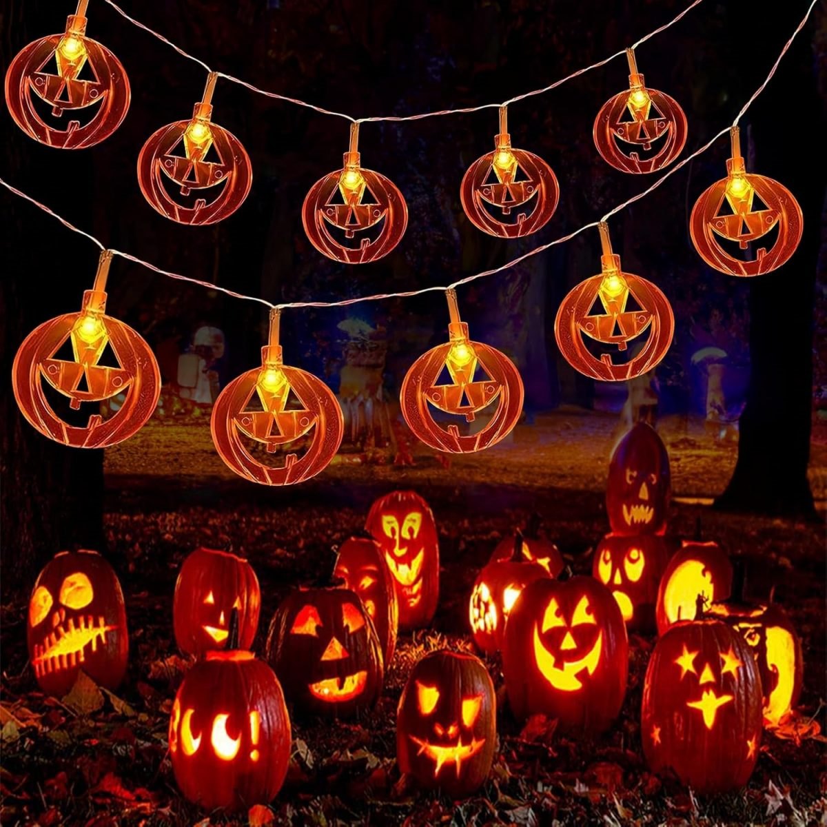 1pc 20LED Orange Flat Hollow H - огляд і ціна Halloween Led String Lights Orange