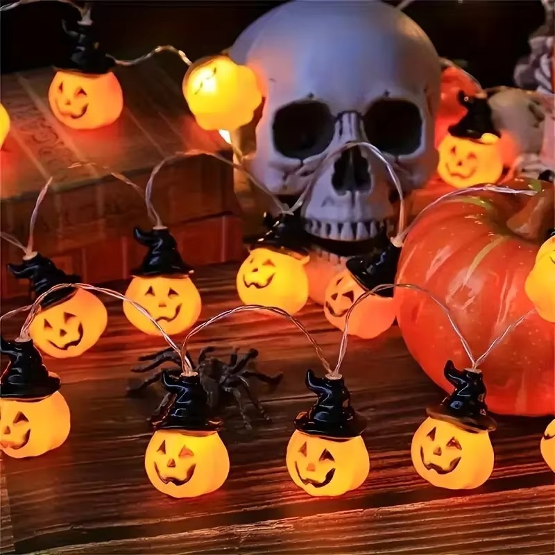 Witch Hat Pumpkin Fairy String - огляд і ціна Halloween Led String Lights Orange