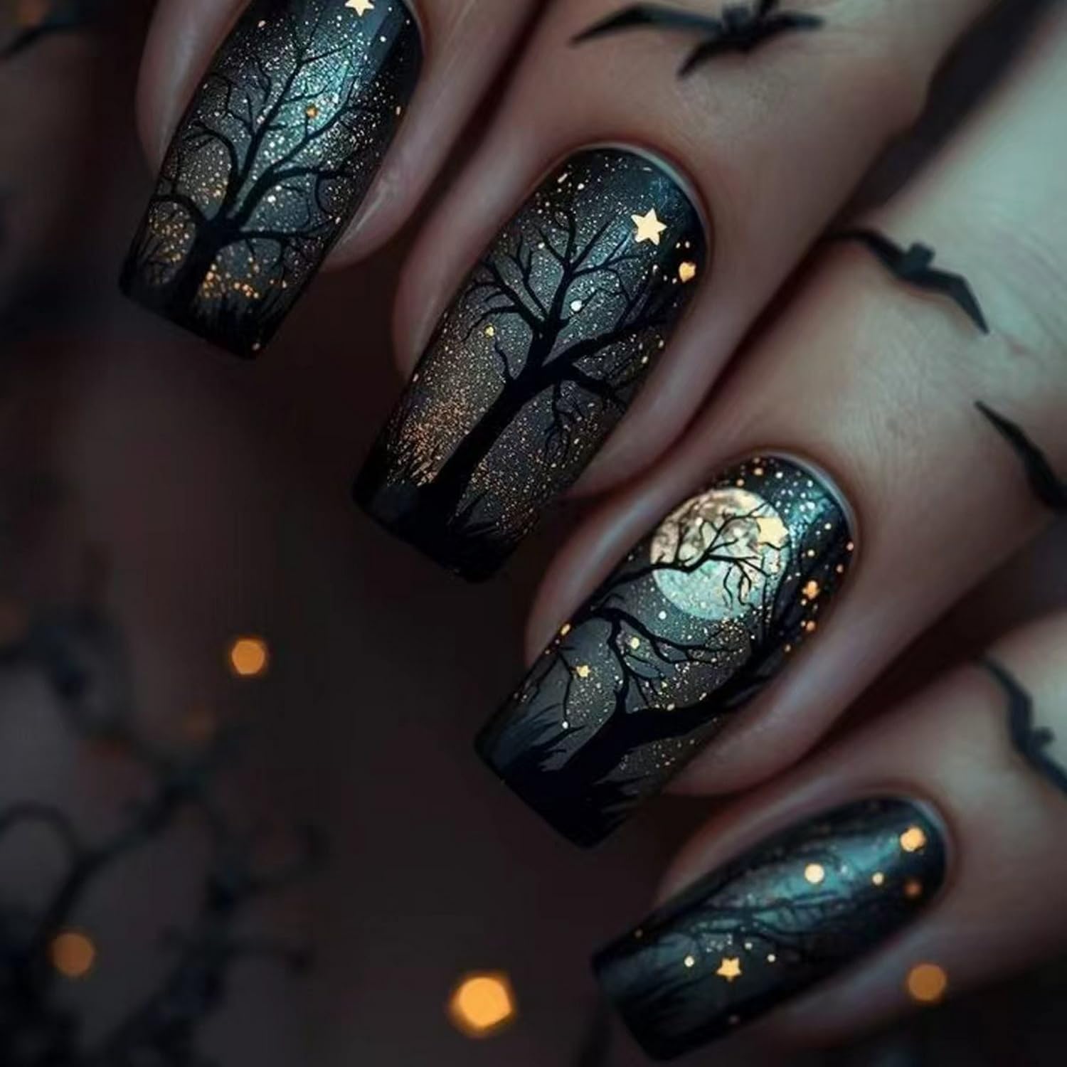 Halloween Press on Nails Hallo - огляд і ціна Spider Web Halloween Decoration