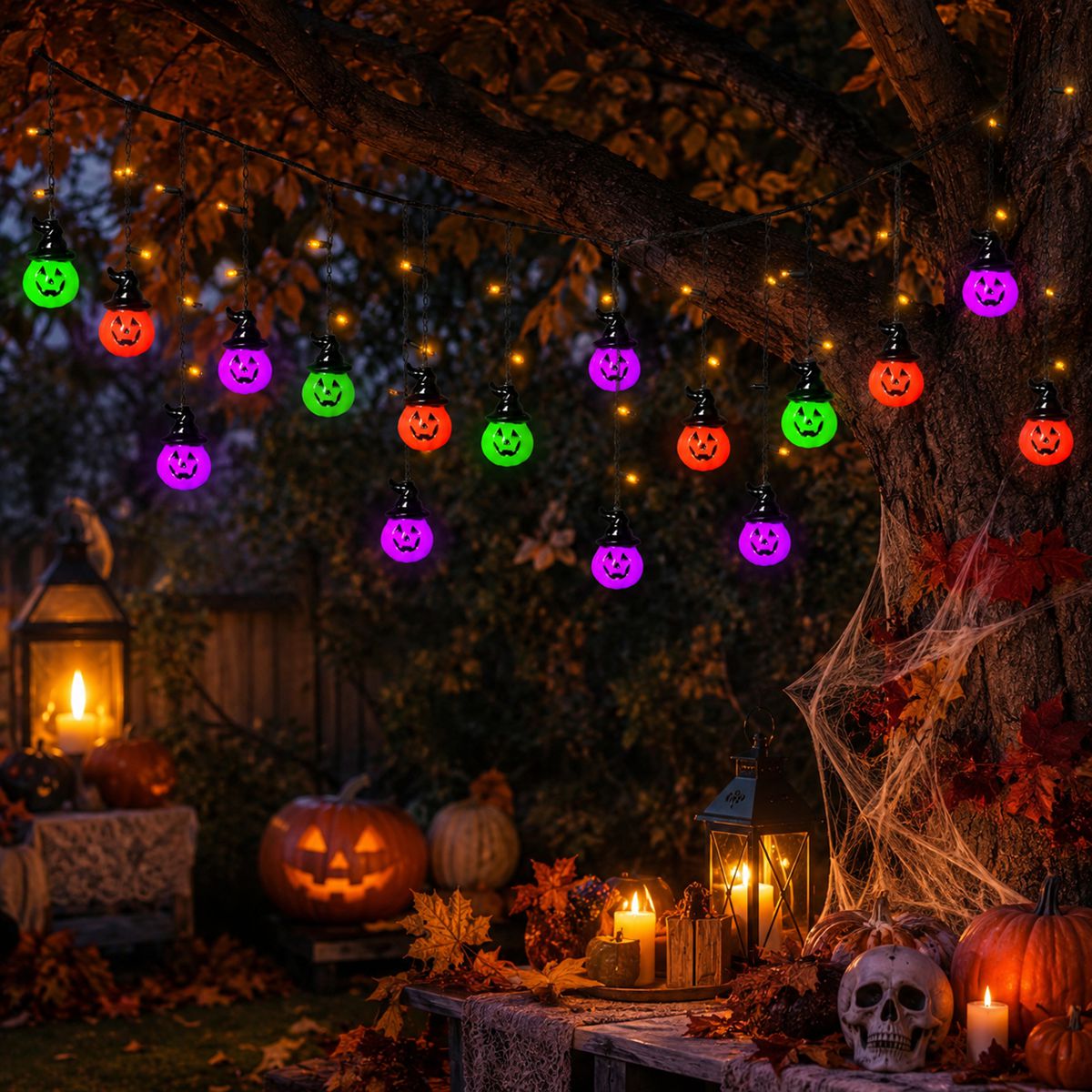 1pc Halloween Horrible 10 Witc - огляд і ціна Halloween Led String Lights Orange