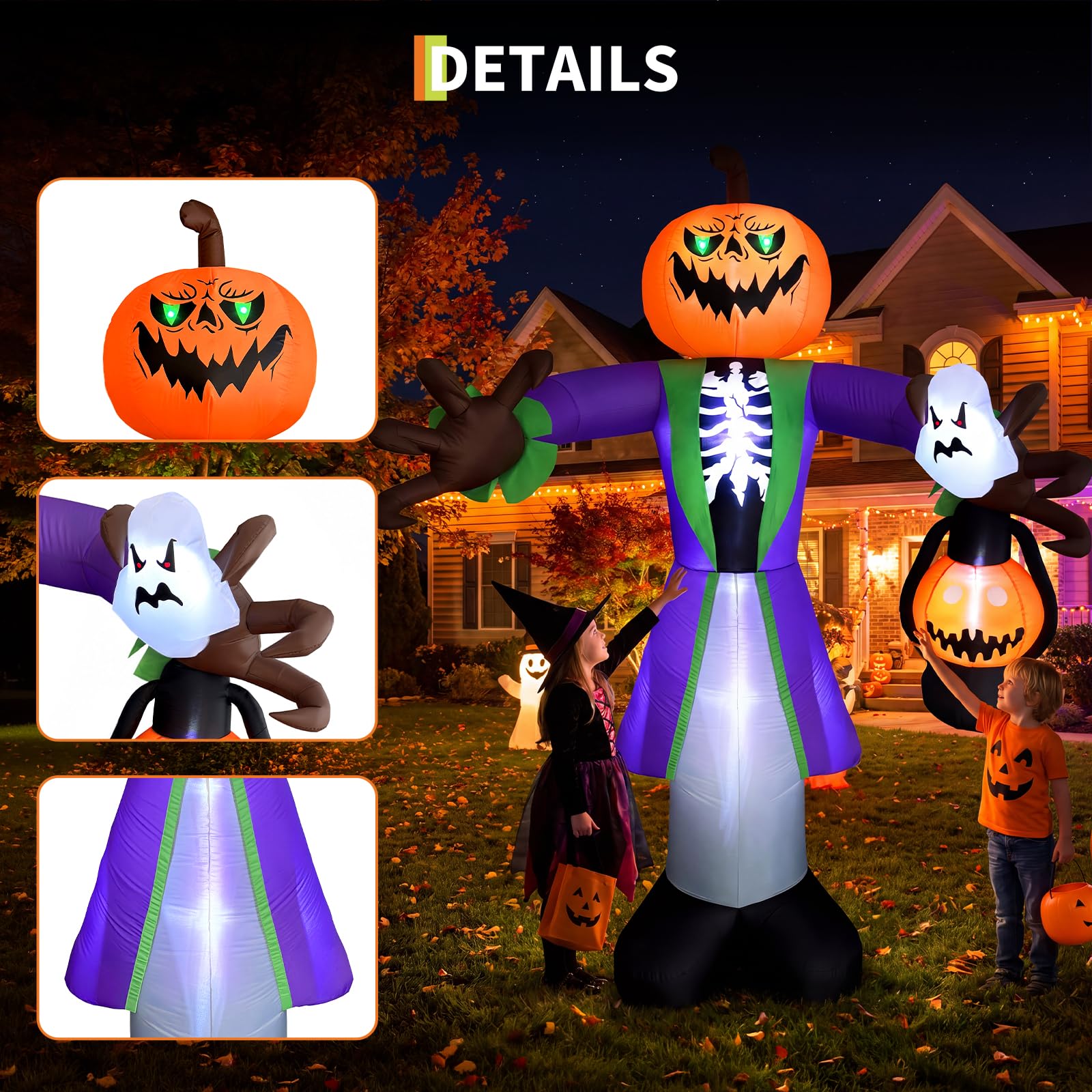 8ft Lighted Halloween Inflatab - огляд і ціна Pumpkin Lantern Halloween